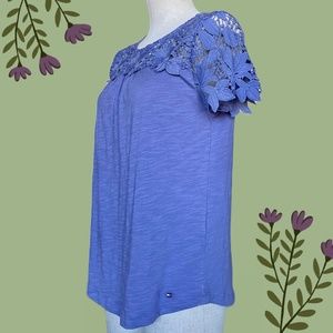 Floral Cut-out Blouse in Purple - Tommy Hilfiger - NWT!
